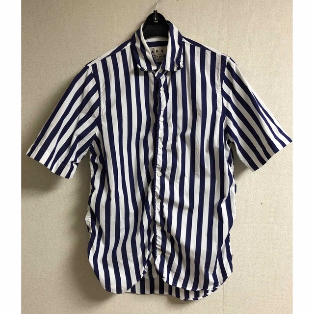 ☆新品同様☆ マルニ ストライプシャツ ギャザーシャツ 半袖シャツ