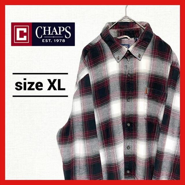 Ralph Lauren(ラルフローレン)の90s 古着 チャップス BDシャツ チェックシャツ ゆるダボ XL メンズのトップス(シャツ)の商品写真