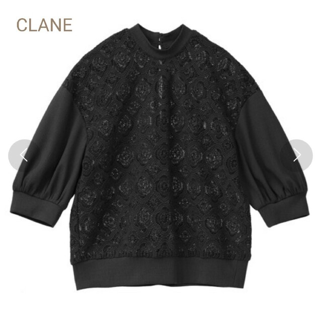 CLANE(クラネ)のクラネ  コンパクトヴィンテージレーストップス  黒 レディースのトップス(シャツ/ブラウス(半袖/袖なし))の商品写真