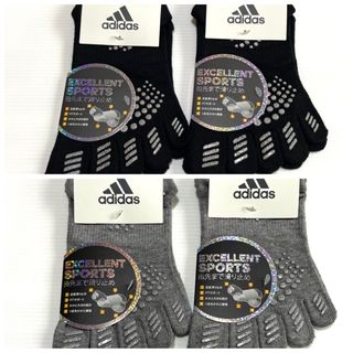 アディダス(adidas)のレディース【アディダス×福助】五本指ソックス滑り止め付き  4足セット(ウェア)