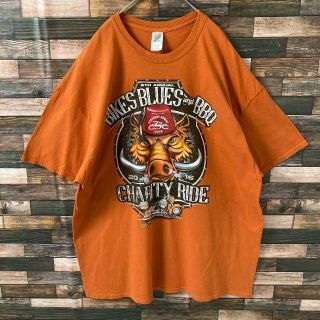 BIKES BLUES and BBQ ハーレー ビックプリント Tシャツ(Tシャツ/カットソー(半袖/袖なし))