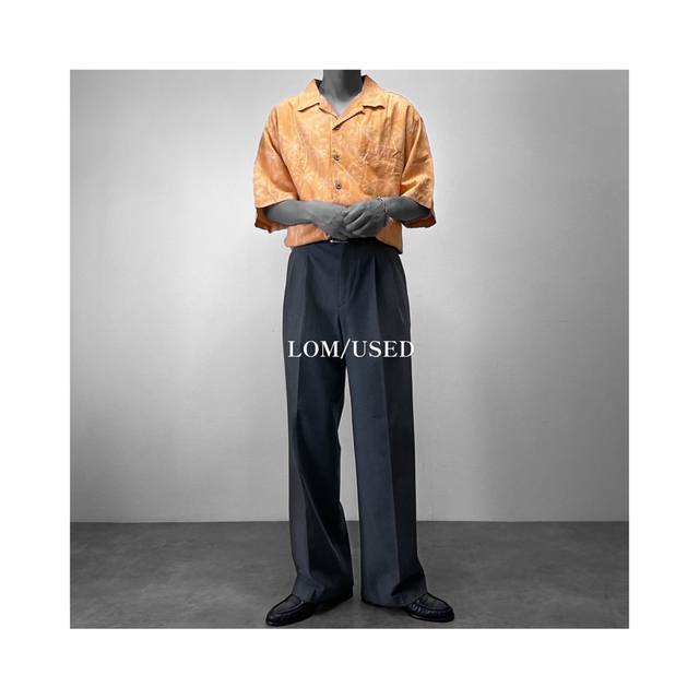 XL CARIBBEAN JOE シルク オレンジ  総柄 開襟 アロハシャツ メンズのトップス(シャツ)の商品写真