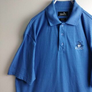 アシュワース(Ashworth)の半袖シャツ ポロシャツ Ashworth ブルー 刺繍ロゴ ポリエステル(ポロシャツ)