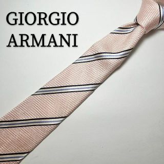 ジョルジオアルマーニ(Giorgio Armani)のジョルジオアルマーニ GIORGIO ネクタイ ピンク レジメンタルストライプ (ネクタイ)