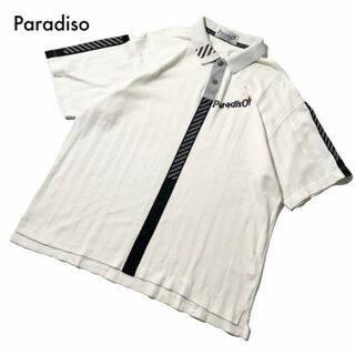 パラディーゾ(Paradiso)のパラディーゾ ビッグシルエット ポロシャツ LL 半袖 ゴルフ スポーツ 白(ウエア)