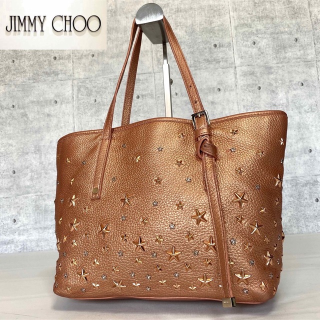 JIMMY CHOO(ジミーチュウ)の専用品 JIMMY CHOO SASHA/S メタリックオレンジ トートバッグ レディースのバッグ(トートバッグ)の商品写真