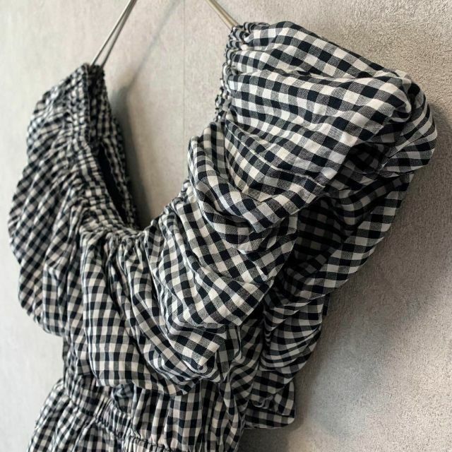 美品 レジーナピョウ ブラウス ギンガムチェック(S)ショート丈