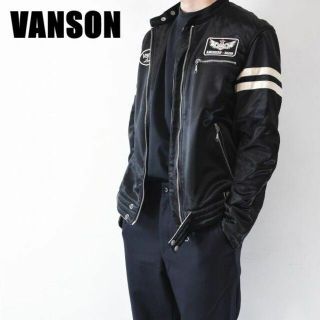 バンソン(VANSON)のMN BE0014 VANSON バンソン メンズ フルデコ ロゴ ワッペン(ライダースジャケット)