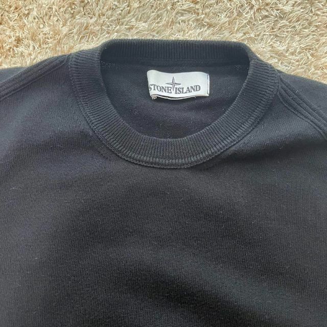 美品】STONE ISLAND コットンニット ブラック Mサイズ-