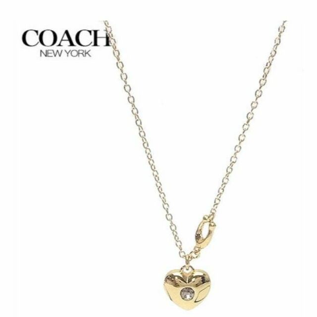 新品　コーチ　coach　ネックレス ペンダント ハート 真鍮 ゴールド 6