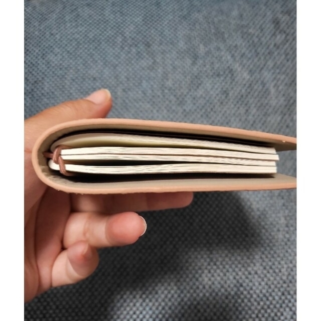 junk journalノート メモ帳 日記 革カバー付き  10.5×18cm ハンドメイドの文具/ステーショナリー(その他)の商品写真