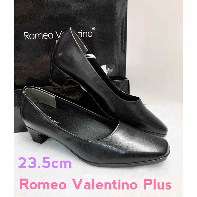 Romeo Valentino Plusパンプス 黒ブラック23cmレディース