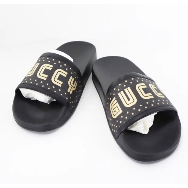 Gucci(グッチ)のGUCCIセガ サンダル スリッパ 靴 ブラック ゴールド スター レディースの靴/シューズ(サンダル)の商品写真