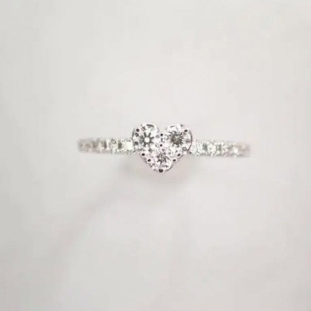 桜瑪瑙 美品 ポンテヴェキオ K18WG ダイヤ計0.18ct ピンキー リング