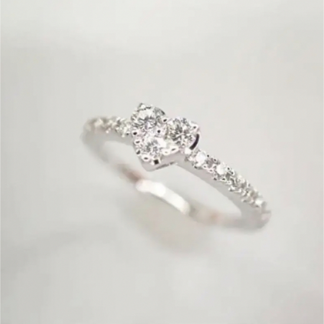 美品 ポンテヴェキオ K18WG ダイヤ計0.18ct ピンキー リング 指輪