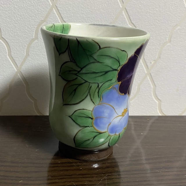 入手困難人気高級和食器 京焼清水焼 陶あん 朝顔絵付けカップ湯呑み
