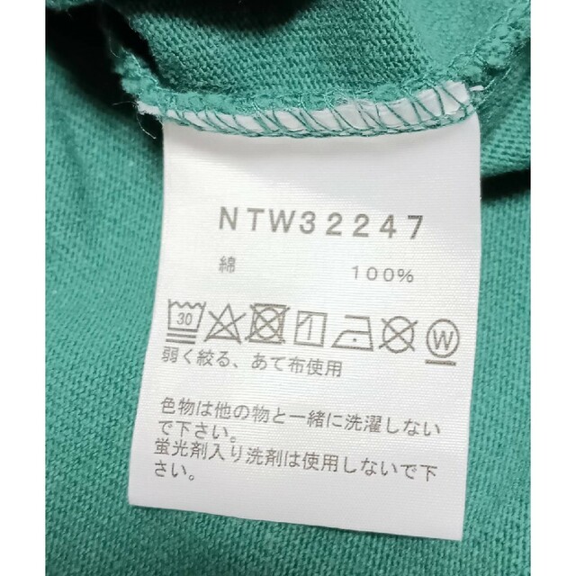 THE NORTH FACE(ザノースフェイス)のノースフェイス　半袖Tシャツ グリーン　Mサイズ センターロゴプリントと花柄刺繍 レディースのトップス(Tシャツ(半袖/袖なし))の商品写真