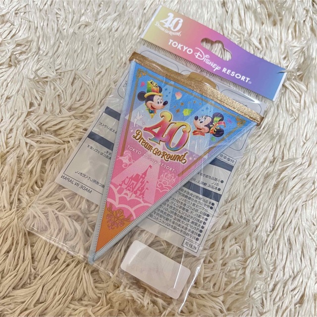 Disney(ディズニー)のディズニー 40周年 ガーランド 水色ピンク ハンドメイドのファッション小物(バッグチャーム)の商品写真