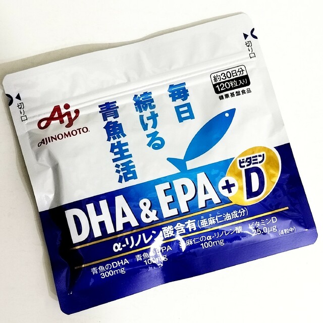 味の素(アジノモト)の味の素 DHA&EPA+ビタミンD 120粒入 食品/飲料/酒の健康食品(その他)の商品写真