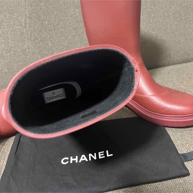 CHANEL - CHANEL シャネル レインブーツ ブーツ ボルドー 希少の CHANEL - CHANEL シャネル レインブーツ ブーツ ボルドー 希少の
