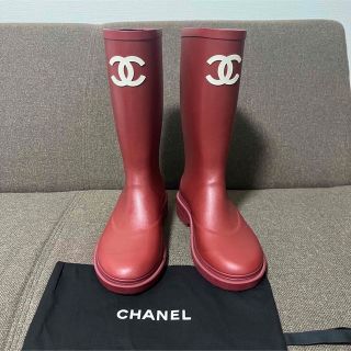 シャネル(CHANEL)のCHANEL シャネル レインブーツ ブーツ ボルドー 希少(レインブーツ/長靴)