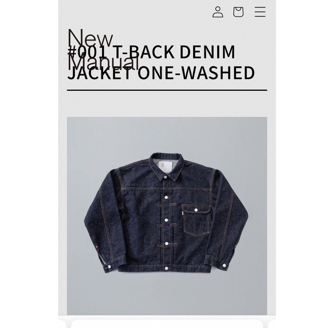 New Manual 001 T-BACK DENIM JACKET 1st