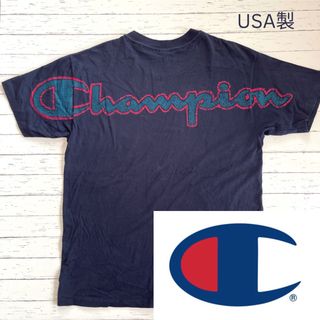 チャンピオン(Champion)の値下【Champion 】USA製　チャンピオン　ロゴ　バックプリント　Tシャツ(Tシャツ/カットソー(半袖/袖なし))