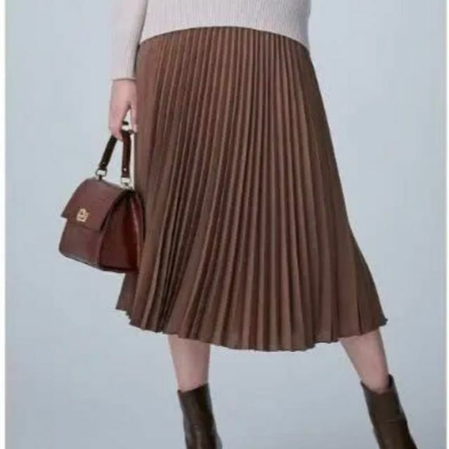 【美品】23区 アシンメトリープリーツ スカート Aライン ブラウン 36 M 2
