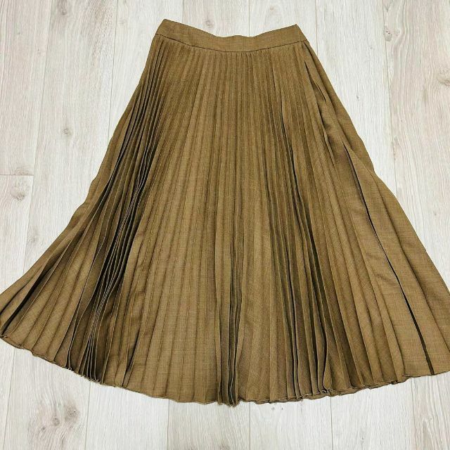 【美品】23区 アシンメトリープリーツ スカート Aライン ブラウン 36 M 4