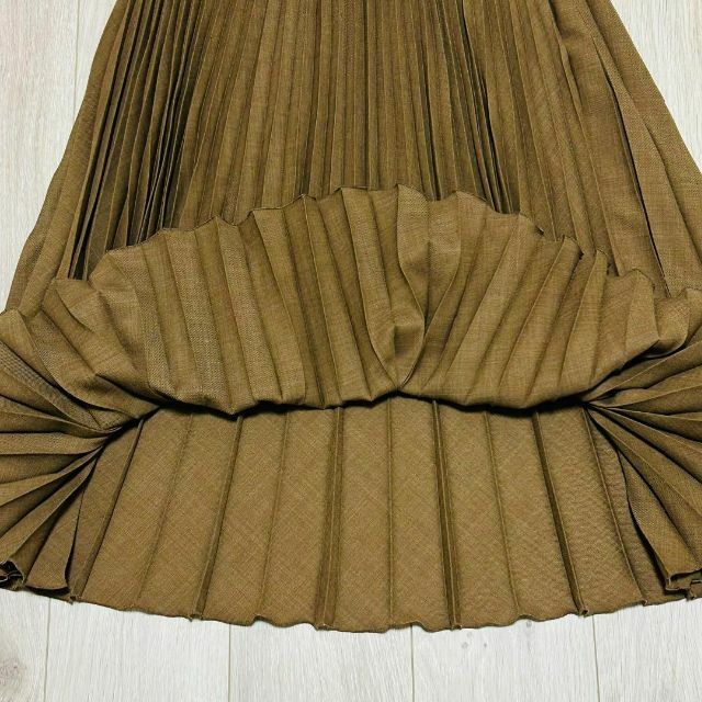 【美品】23区 アシンメトリープリーツ スカート Aライン ブラウン 36 M 6