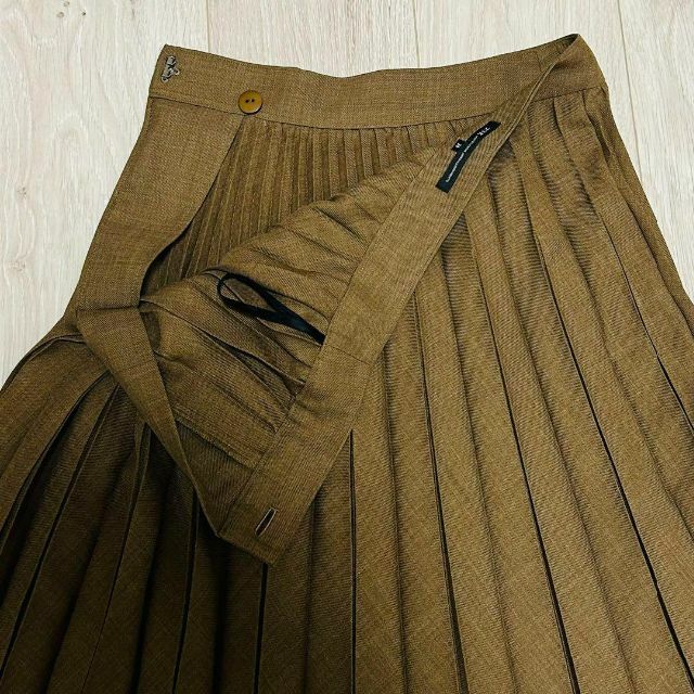【美品】23区 アシンメトリープリーツ スカート Aライン ブラウン 36 M 7