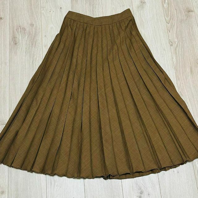 【美品】23区 アシンメトリープリーツ スカート Aライン ブラウン 36 M 8