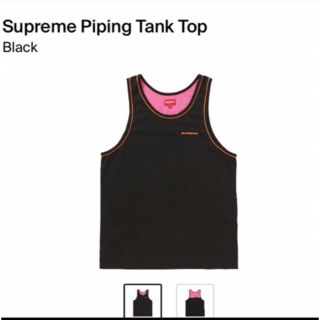 シュプリーム(Supreme)のSupreme PIPING Tank TOP Black(Tシャツ/カットソー(半袖/袖なし))