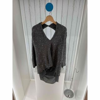 ザラ(ZARA)の【ZARA】新品 レディース Tシャツ ニット   シルバー飾り(ニット/セーター)