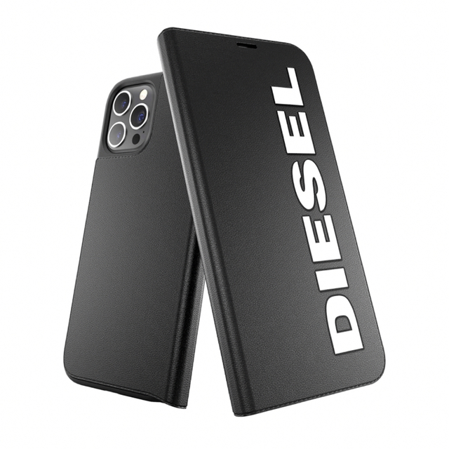◆DIESEL/ディーゼル◆ iPhoneケース 手帳型 ブラックホワイト 黒