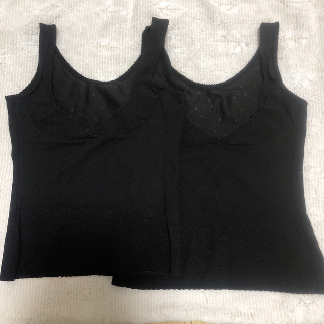 マルコ　ボディキャミ　サイズL ブラック（2枚セット） レディースの下着/アンダーウェア(アンダーシャツ/防寒インナー)の商品写真