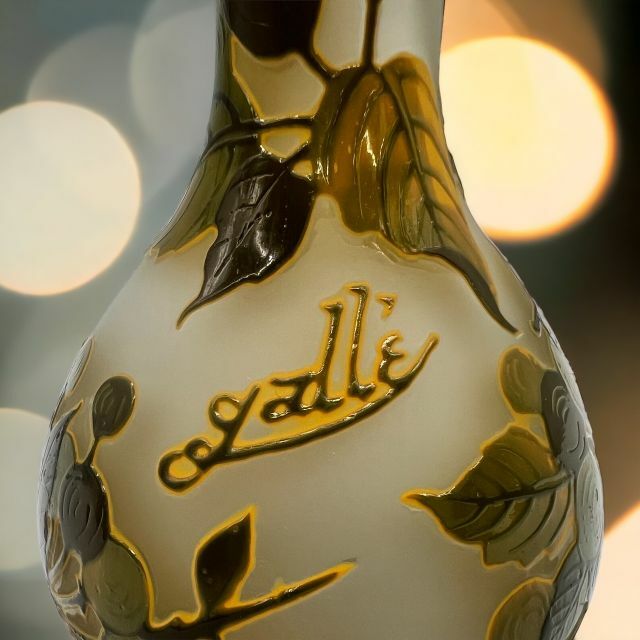 花器◆証明書付◆エミールガレEmileGalle　花瓶　カメオ彫　フラワーベース