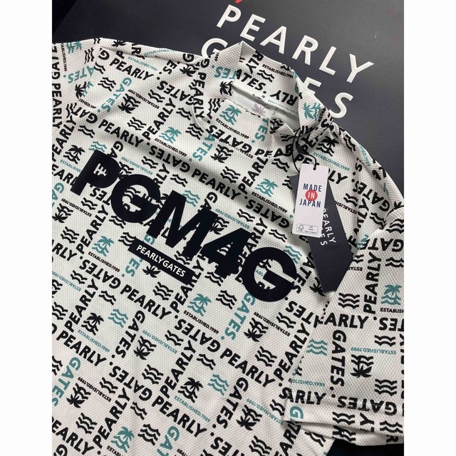 パーリーゲイツ ハイネック 長袖Tシャツ 総柄 ブラウン 3