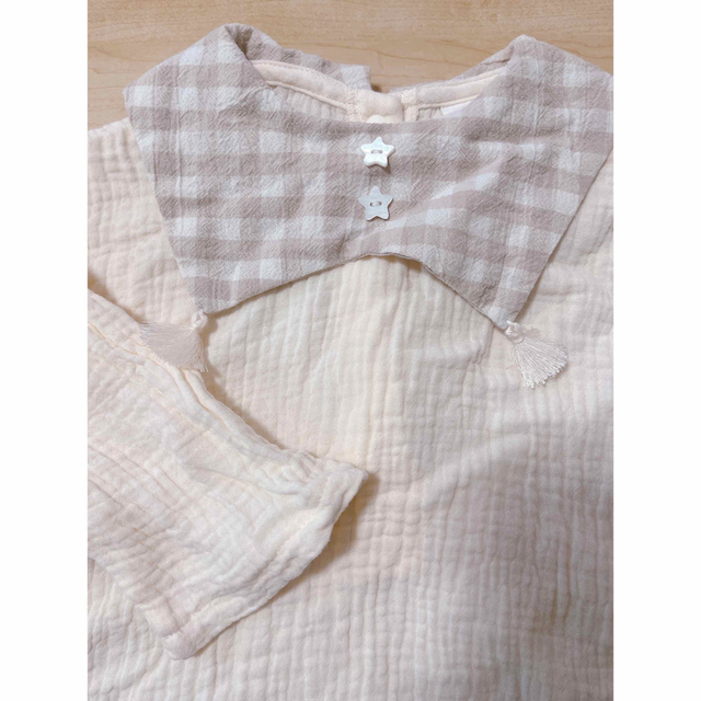 バースデー　ベビー服　子ども服　春服　夏服　淡色　トップス　ブラウス　80サイズ キッズ/ベビー/マタニティのベビー服(~85cm)(Ｔシャツ)の商品写真