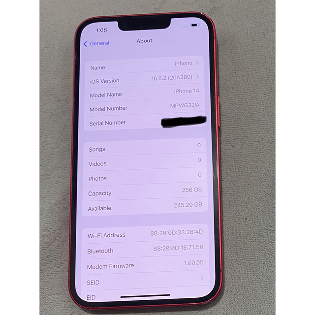 iPhone 14(PRODUCT) RED 256 GB SIMフリー iPhone 14(PRODUCT) RED 256 GB SIMフリー