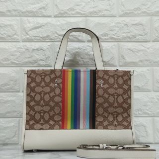 COACH - COACH コーチ トートバッグ レインボー ストライプ デンプシー