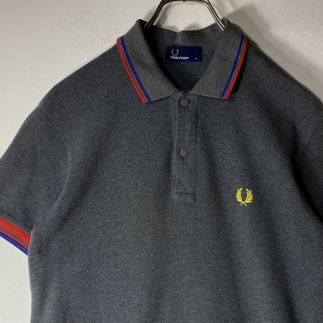 Fred Perry フレッドペリー 日本製 ポロシャツ 鹿の子 グレー 半袖