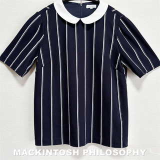 マッキントッシュフィロソフィー(MACKINTOSH PHILOSOPHY)の【MACKINTOSH PHILOSOPHY】ストライプ バックジップ プルオー(カットソー(半袖/袖なし))