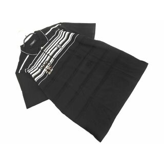 マンシングウェア(Munsingwear)のマンシングウェア ボーダー ポロシャツ sizeL/黒 ■◆ メンズ(ポロシャツ)