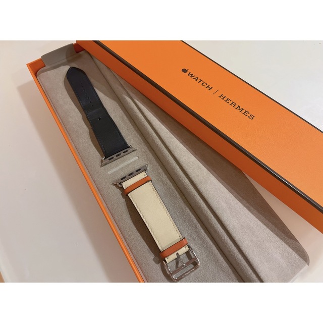 値下げ♡Apple Watch×HERMES レザーベルト44ミリ-