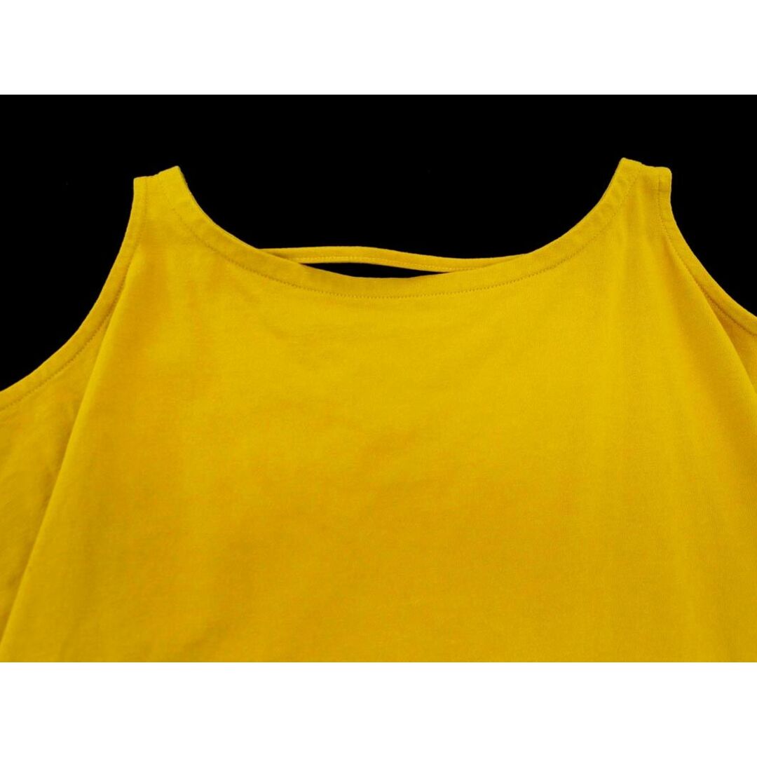 moussy(マウジー)のAZUL BY MOUSSY アズールバイマウジー BACK LACE UP OPEN SHOULDER T ショルダーカット Tシャツ sizeM/黄 ■◆ レディース レディースのトップス(Tシャツ(長袖/七分))の商品写真