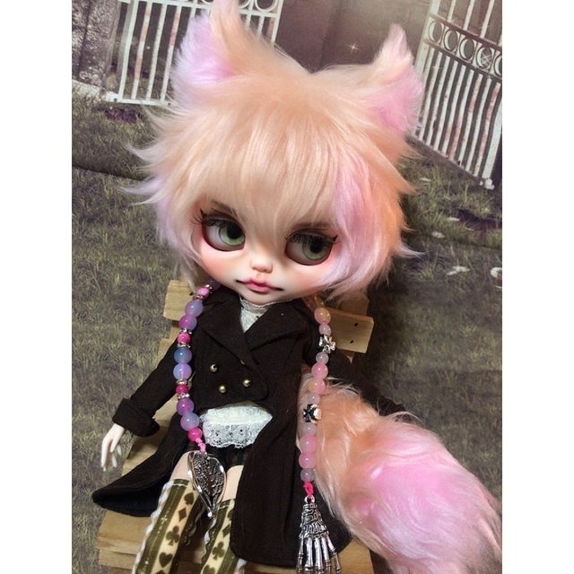 icydollカスタムアイシードール・アイシードール男の子・ボアウィッグ