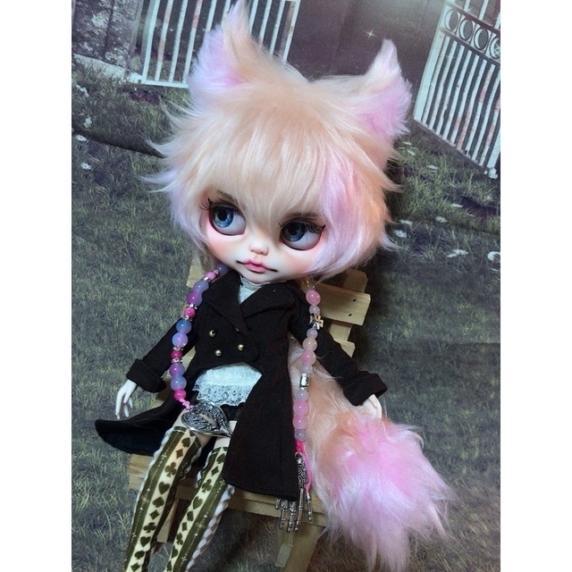 icydollカスタムアイシードール・アイシードール男の子・ボアウィッグ