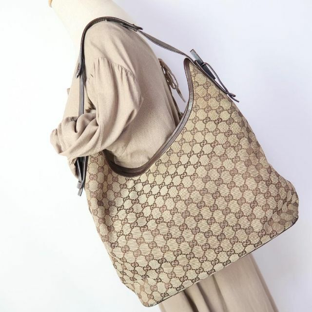 Gucci - b822 グッチ トートバッグ 肩掛け肩かけGGキャンバスA4ワン