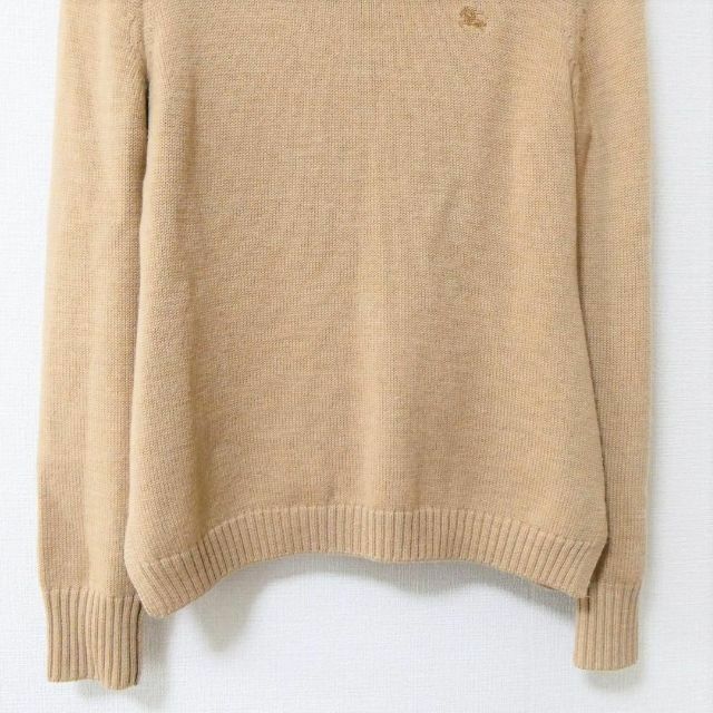 良品 バーバリーブルーレーベル 胸ロゴ タートルネック 長袖 ニット